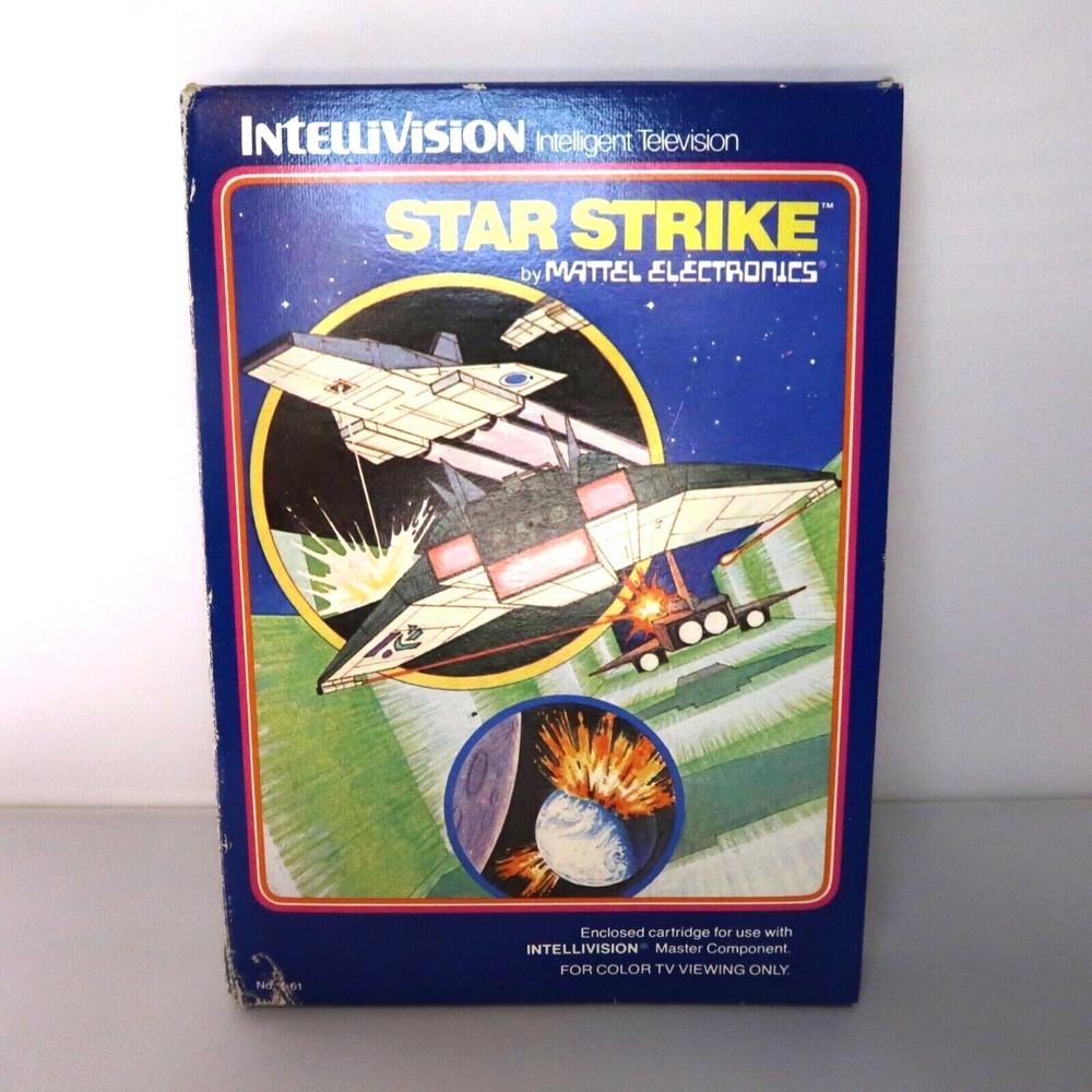 Stars Strike Intellivision Complete Overlay Manual Vintage 1981 Untested